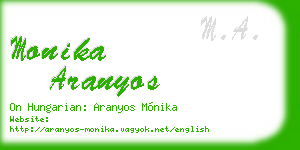 monika aranyos business card